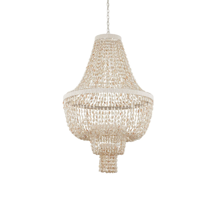 Cybele 2 - Light Shell/Capiz/Wrought Iron LED Chandelier