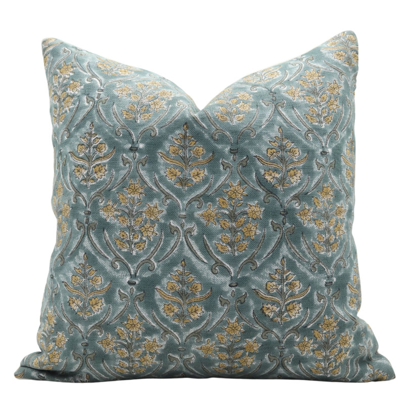Housse de coussin réversible intérieur / extérieur Floral Linen, H 14 po x l 36 po, Rectangle