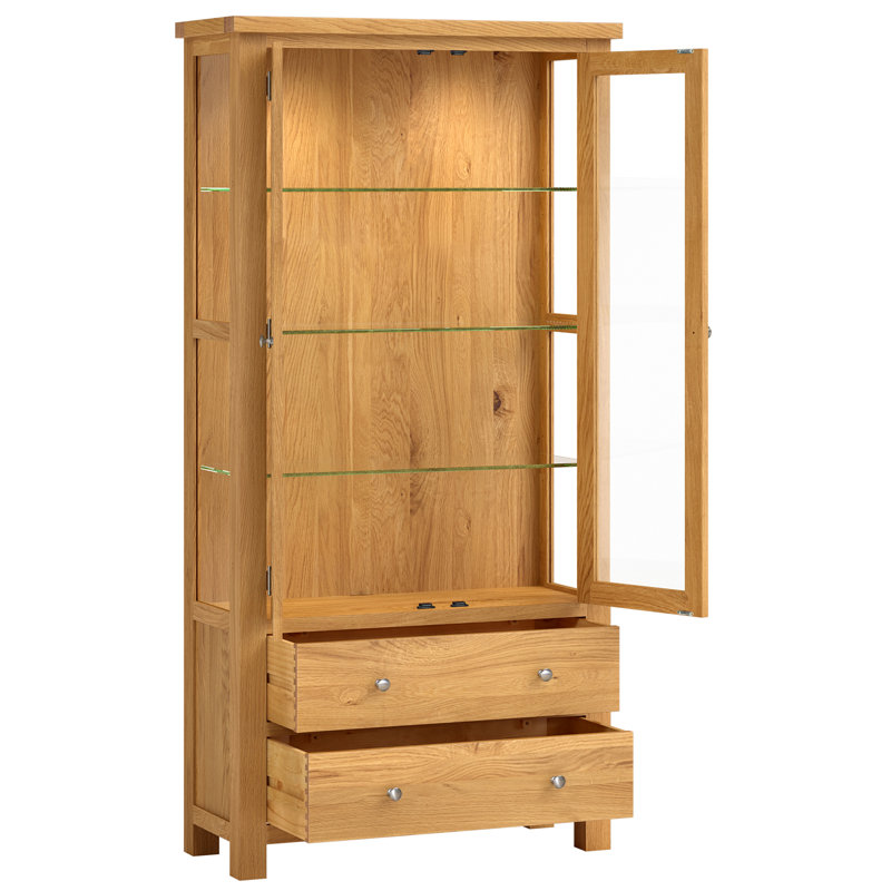 Solid Wood 90 cm W Display Cabinet