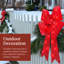 Set Of 3 Pre-Lit Christmas Bows, Indoor/Outdoor LED Holiday Decor W/ 8 Light Functions - Red