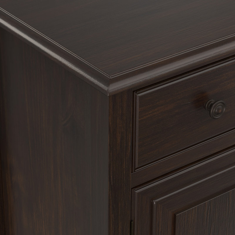 Grande armoire de rangement en bois massif 67 po avec tiroirs, Dark Chestnut Brown