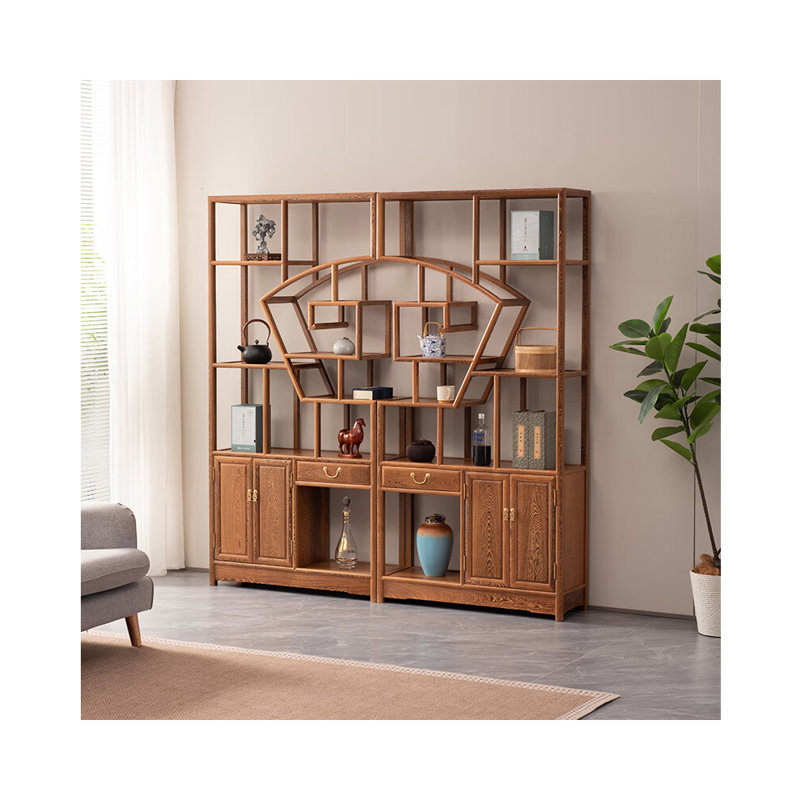 Nouvelle bibliothèque de style minimaliste classique chinois, Brun