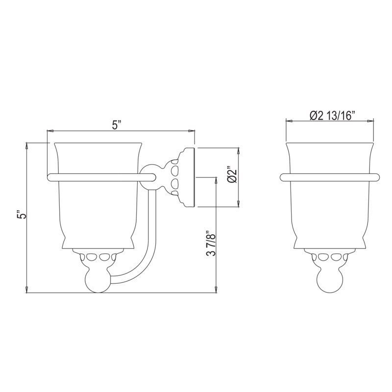 Edwardian™ Tumbler Holder, Polished Chrome