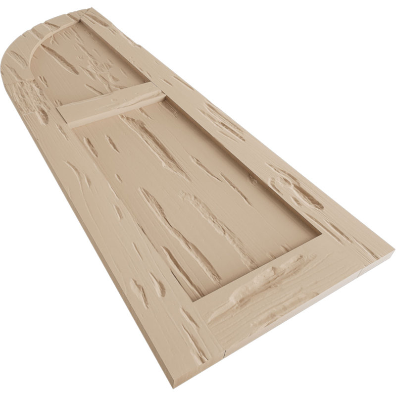 Timberthane deux panneaux plats égaux avec quarts de rideaux en faux arche (par paire), L 18 po, H 56 po