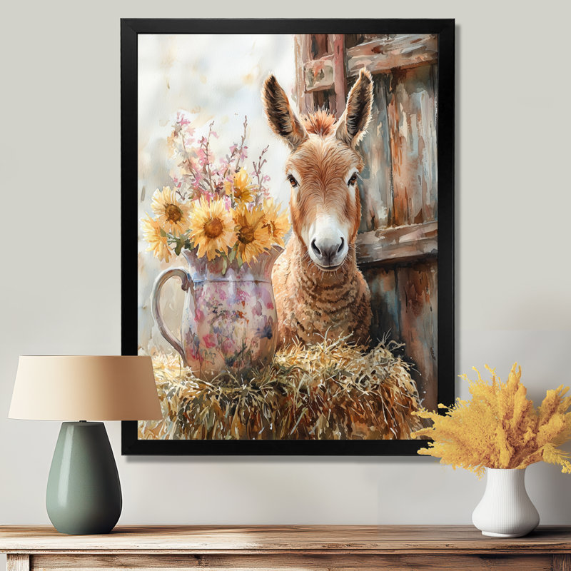 Doehne - animaux, impressions sur toile, Noir, H 20 po x l 12 po, Reproduction encadrée sans passe-partout
