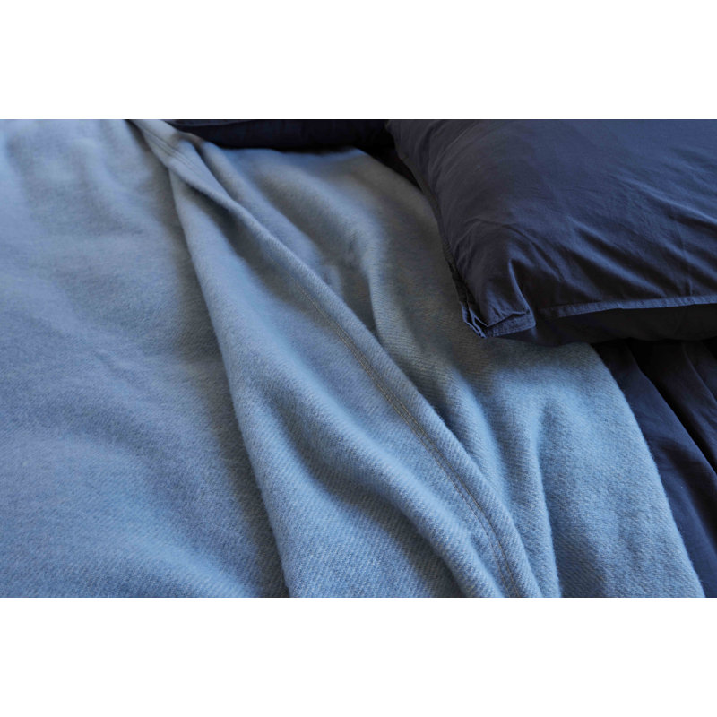 Gustave Washable Soft French Wool Blanket, Blue, Queen