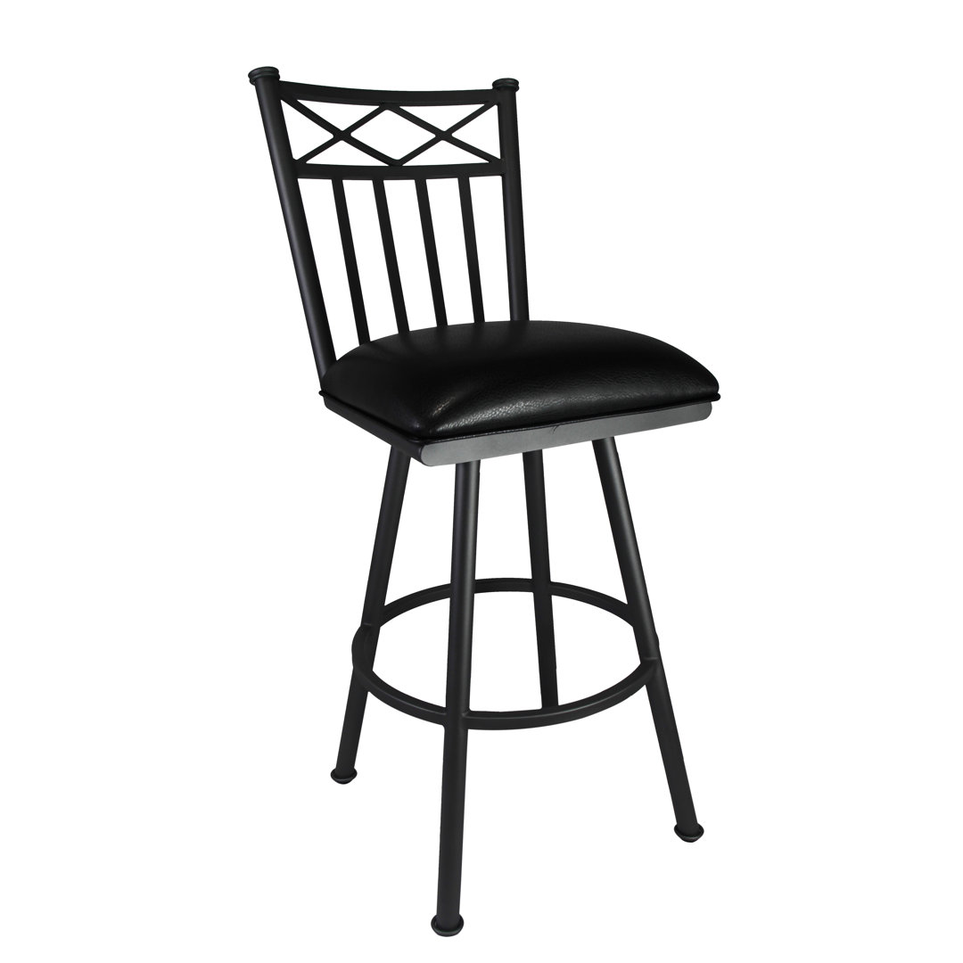 Swivel Upholstered Counter Stool with Metal Frame Red Barrel Studio® 