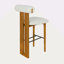 Ensemble de 2 tabourets de bar d'intérieur revêtus de bois, finition noyer et revêtement