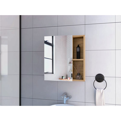 Armoire à pharmacie avec miroir, cinq tablettes intérieures