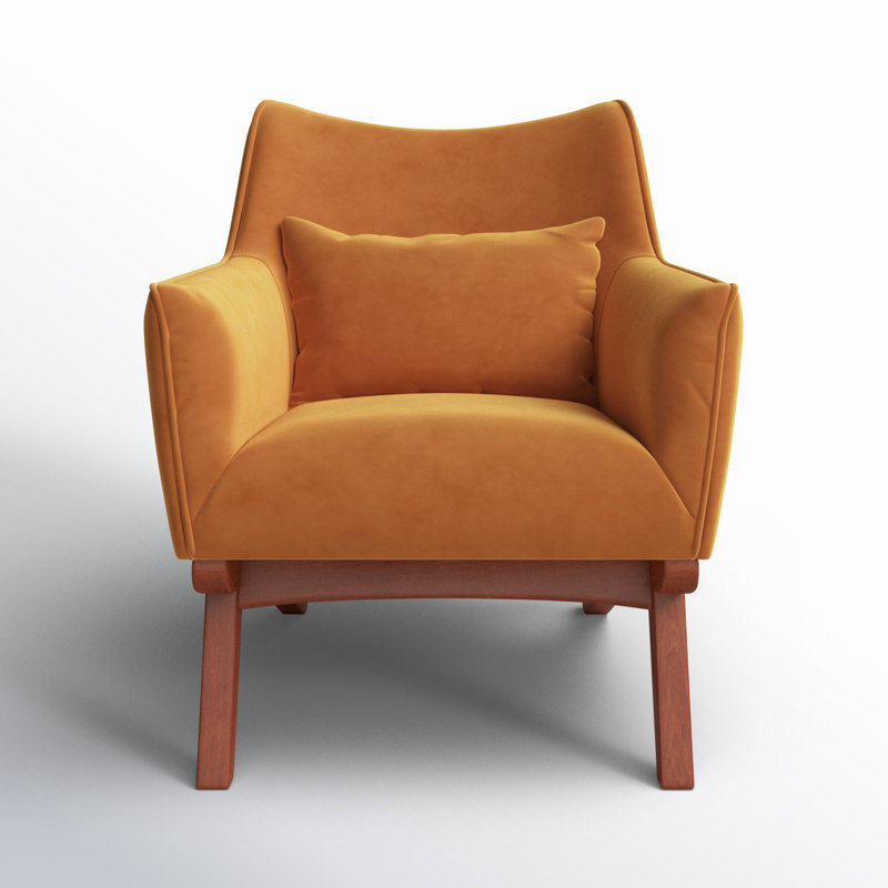 Fauteuil Elderon, Velours orange