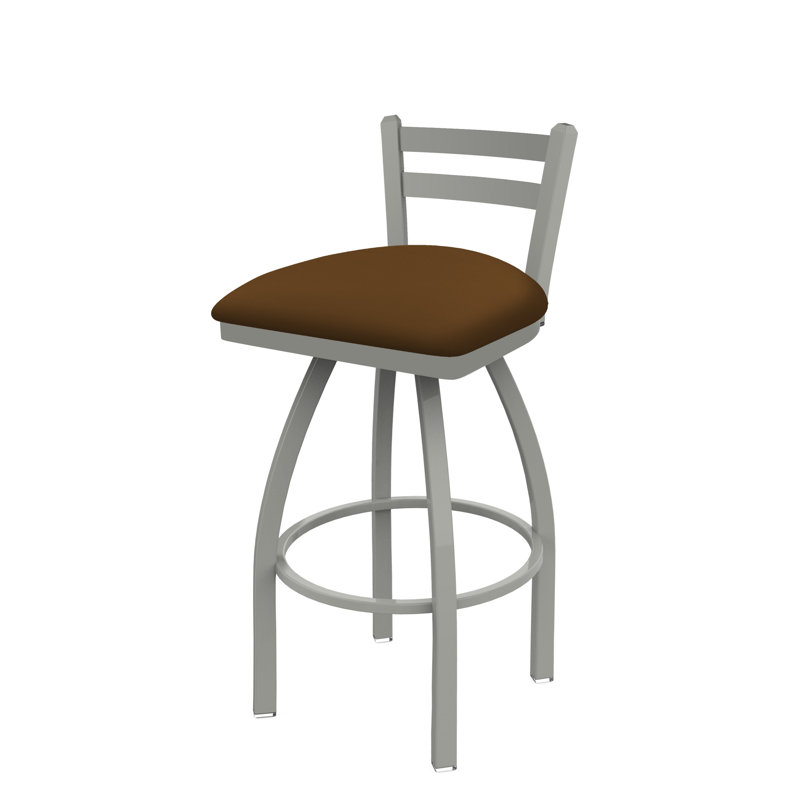 Tabouret de bar et de comptoir 411 Jackie, Vinyle - chaume Canter, Nickel anodisé