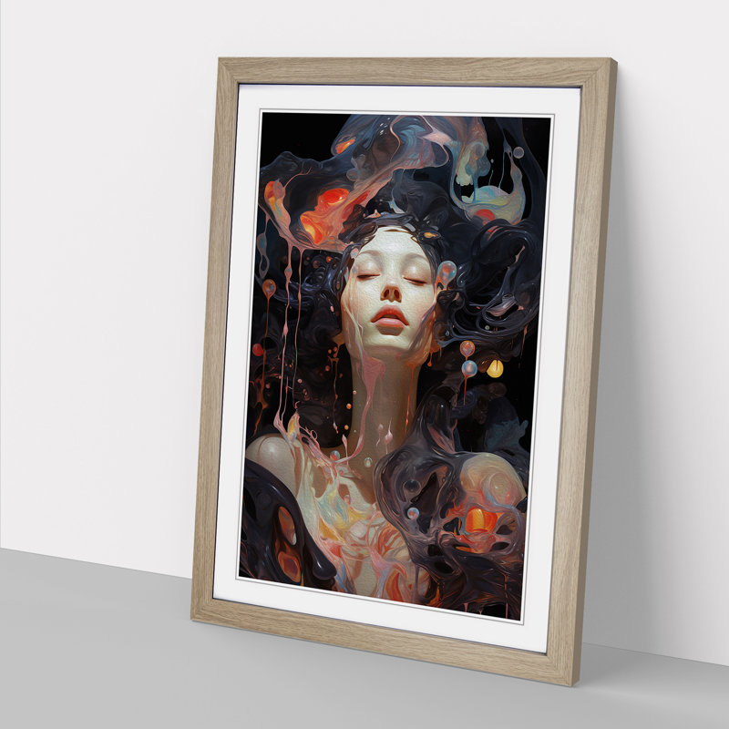 Universe Neo Plasticism Art - Framed Print, Oak Framed, 46cm H x 34cm W