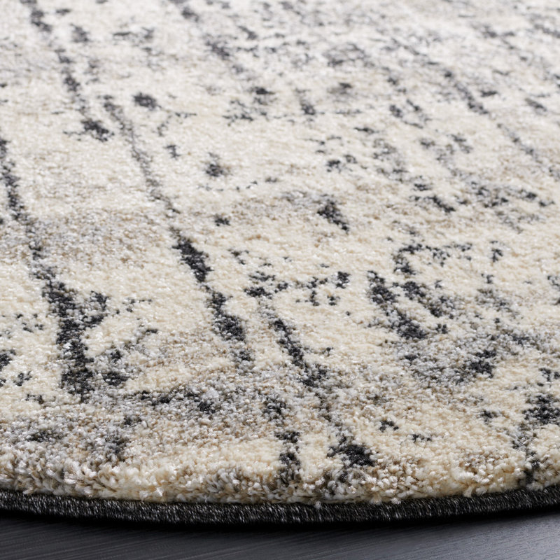 Hatsuye Retro Performance Abstract Rug, Rectangle 3' x 5'