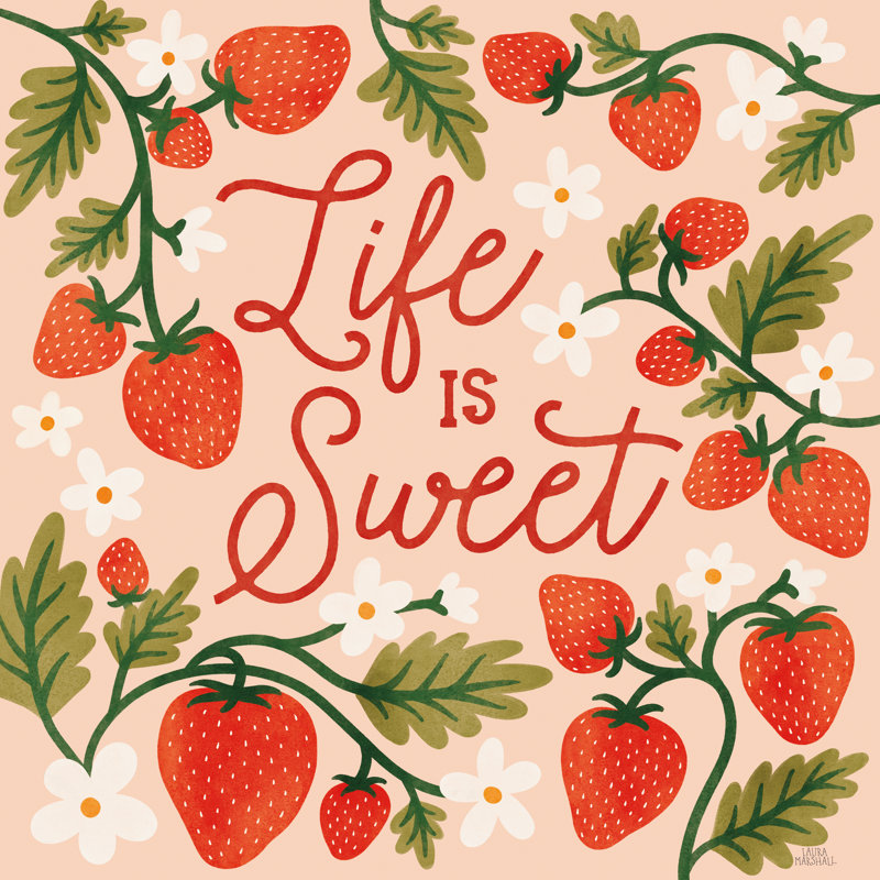 Strawberry Fields II Wrapped Canvas Print , 12" H x 12" W  