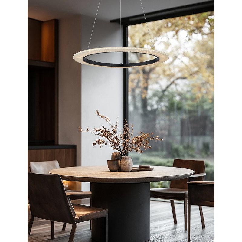 Textile - Luminaire suspendu en tissu lin lin crème Medallo , H 33,25 po x l 24 po x P 24 po