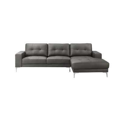 Canapé modulaire 2 pièces Moa, cuir synthétique anthracite Moa
