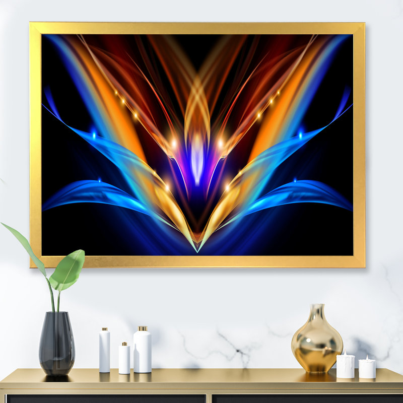 Œuvre d'art moderne sur toile, H 8 po x l 12 po x P 1 po, Cadre doré