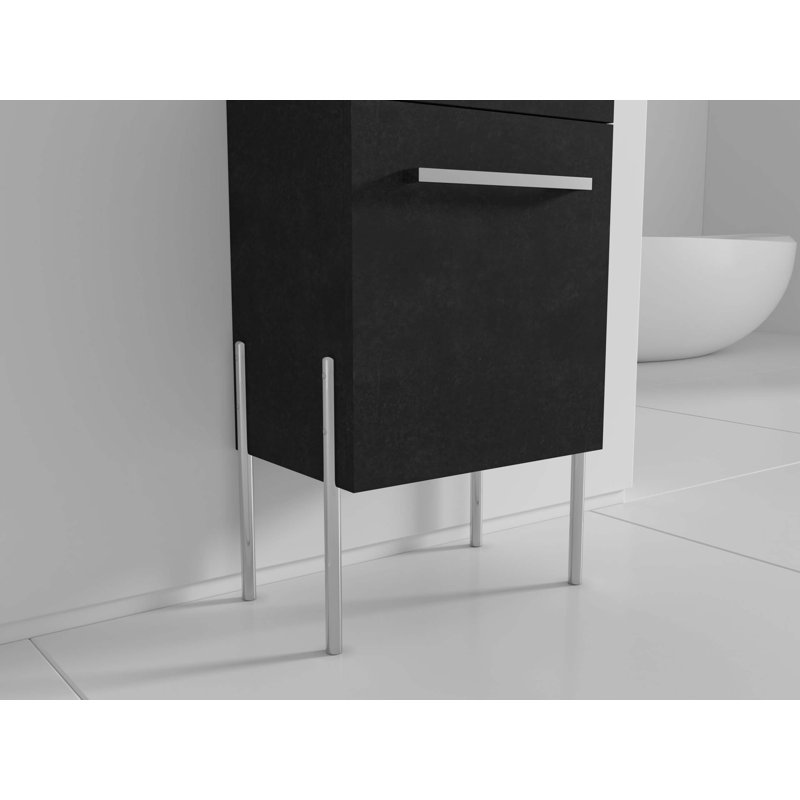 Meuble-lavabo simple 17 po Taft Avenue, Marbre noir, Chrome poli