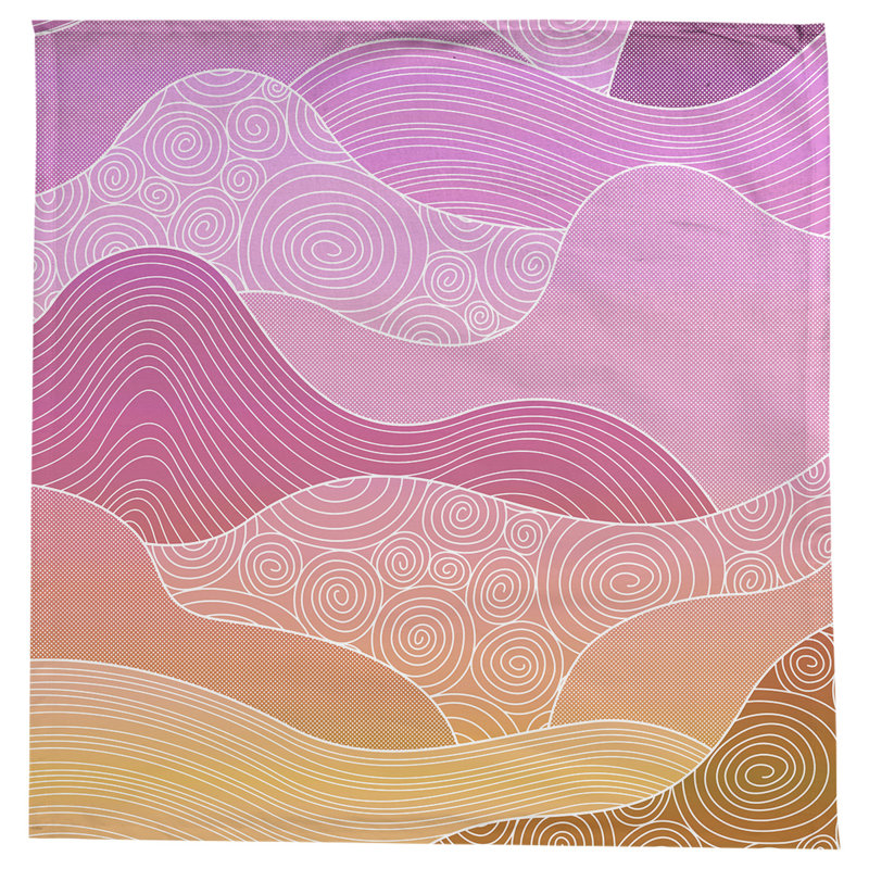 Leffel Hand Drawn Waves Tablecloth, Pink/Orange
