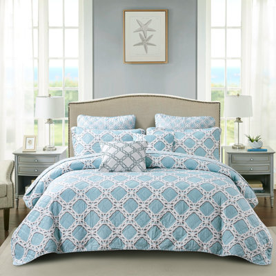7 Piece Monroe Printed Microfiber Quilts Set