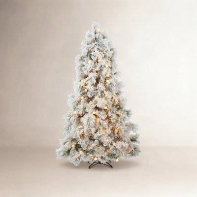 White Frosted 7' Pre-Lit Pine Christmas Tree