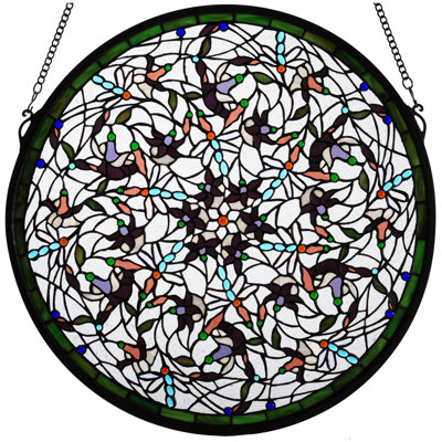 Tiffany Dragonfly Swirl Medallion Window