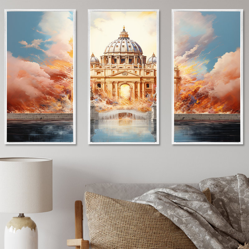 Portail St. Peters - Pearly Gates, Cadre flottant blanc, H 40 po x l 60 po x P 1 po