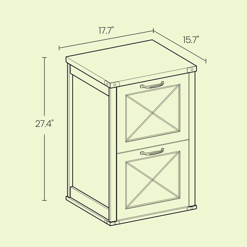 2-Drawer Filing Cabinet and Printer Stand, Misty Gray