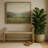Solid Oak and Papercord Storage Bench-97912222