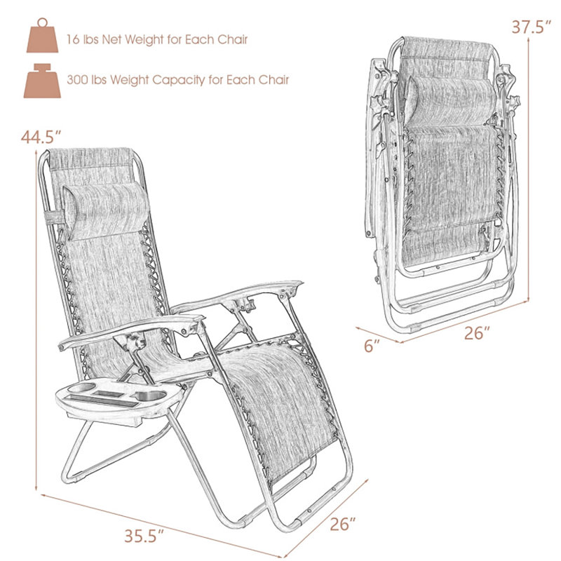 Folding Zero Gravity Chair, Beige