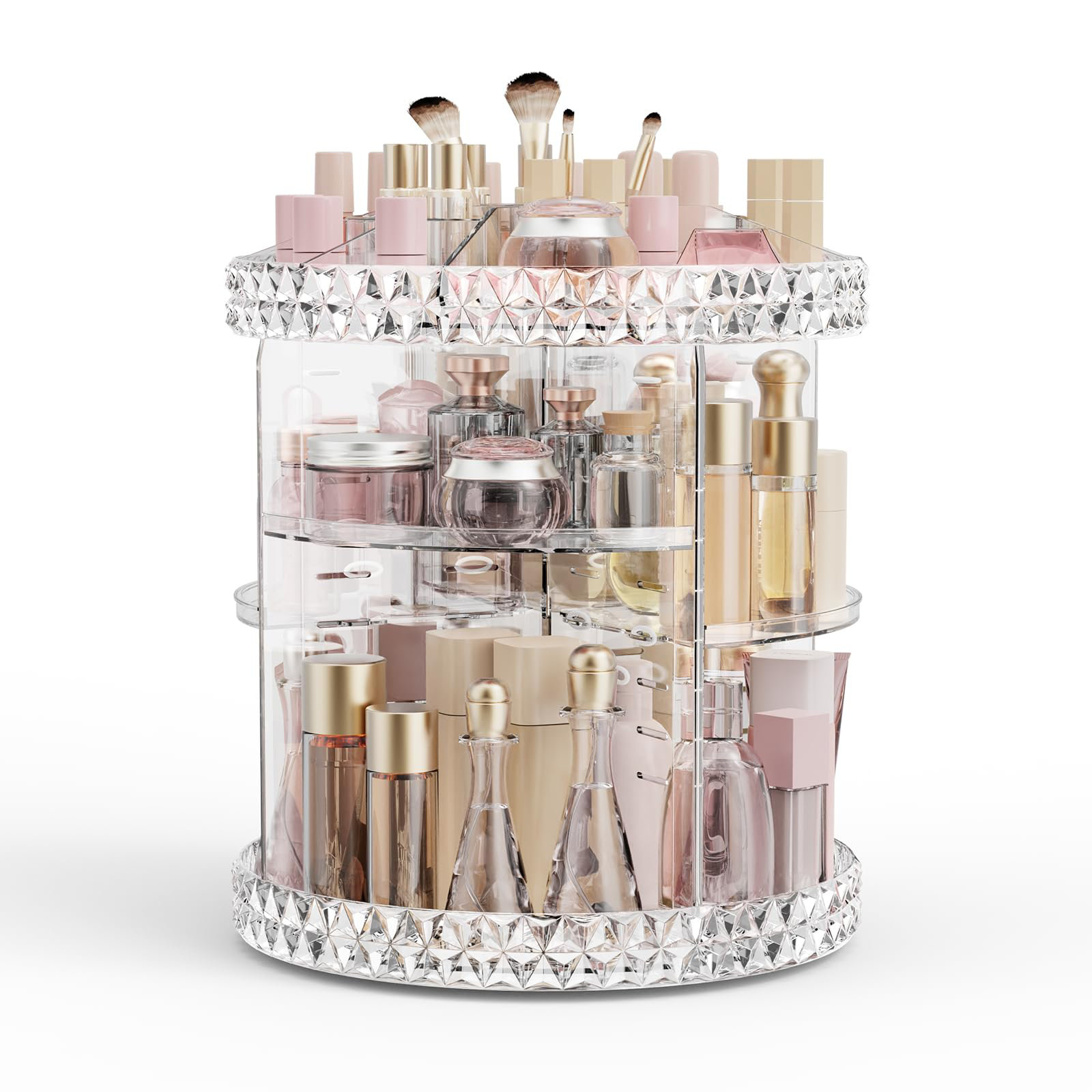 Everly Quinn Rotating Makeup Organizer, 360° Spinning Skincare ...