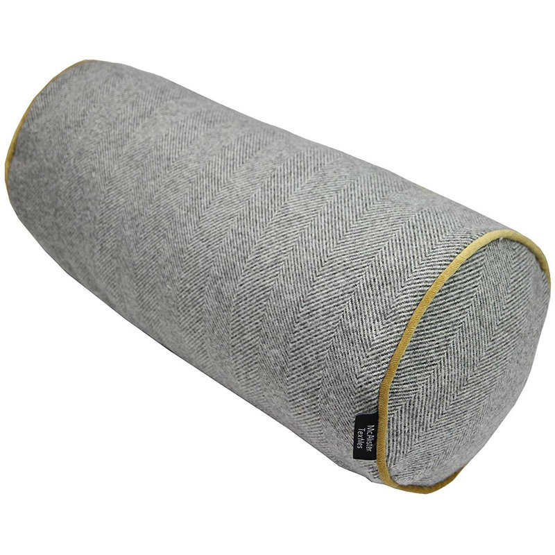 Bolster Cushion, Grey/Yellow