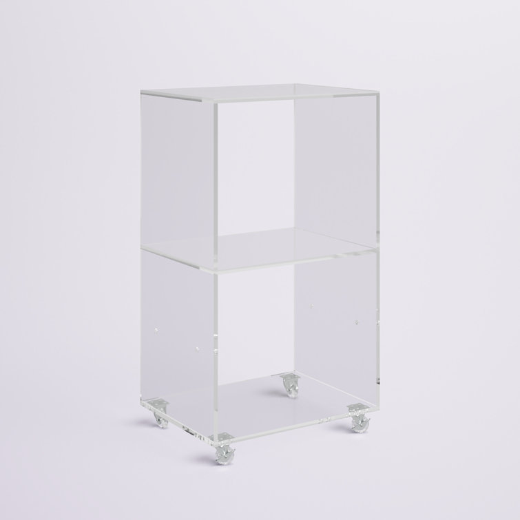 Crystal 22 Wide Clear Acrylic 2-Shelf Bookcase