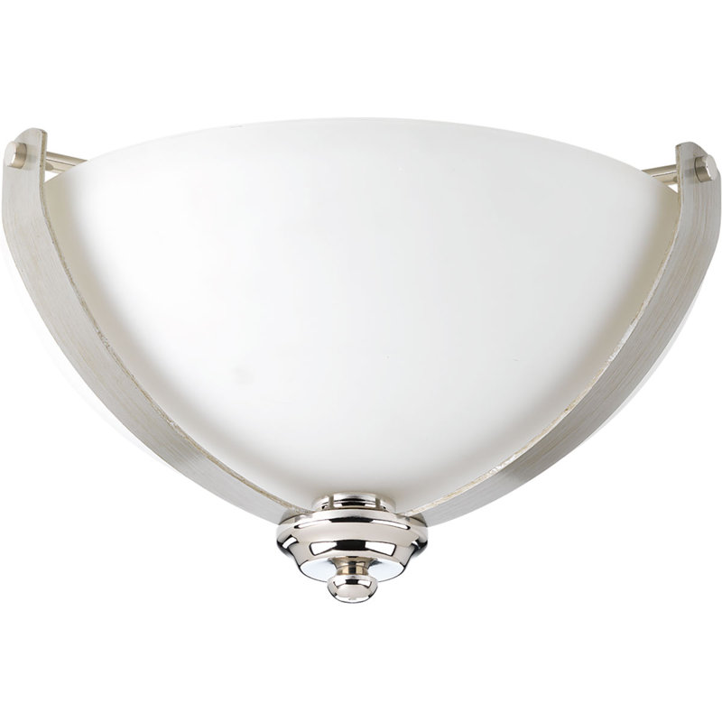 Abid Glass Flush Mount, Polished Nickel