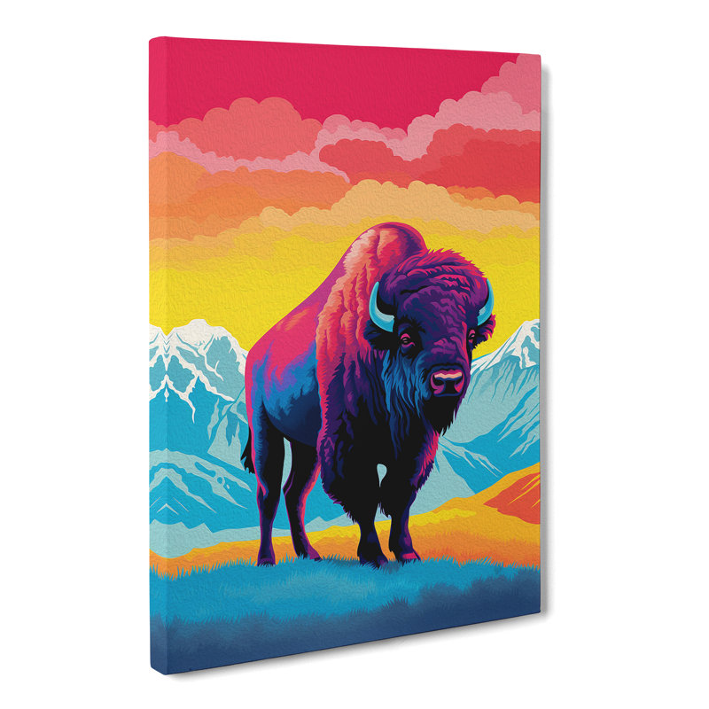 Buffalo Colour Field - Wrapped Canvas, 60cm H x 40cm W x 3cm D