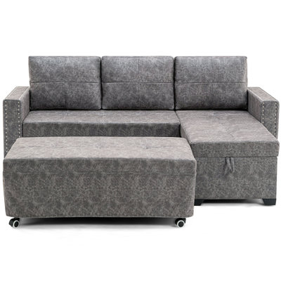 Upholstered 84 " L-Shaped Sofa Bed