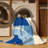 Machine Washable Parez Santorini Blue Domes Modern Rug in Beige – Beige Binding-698688775