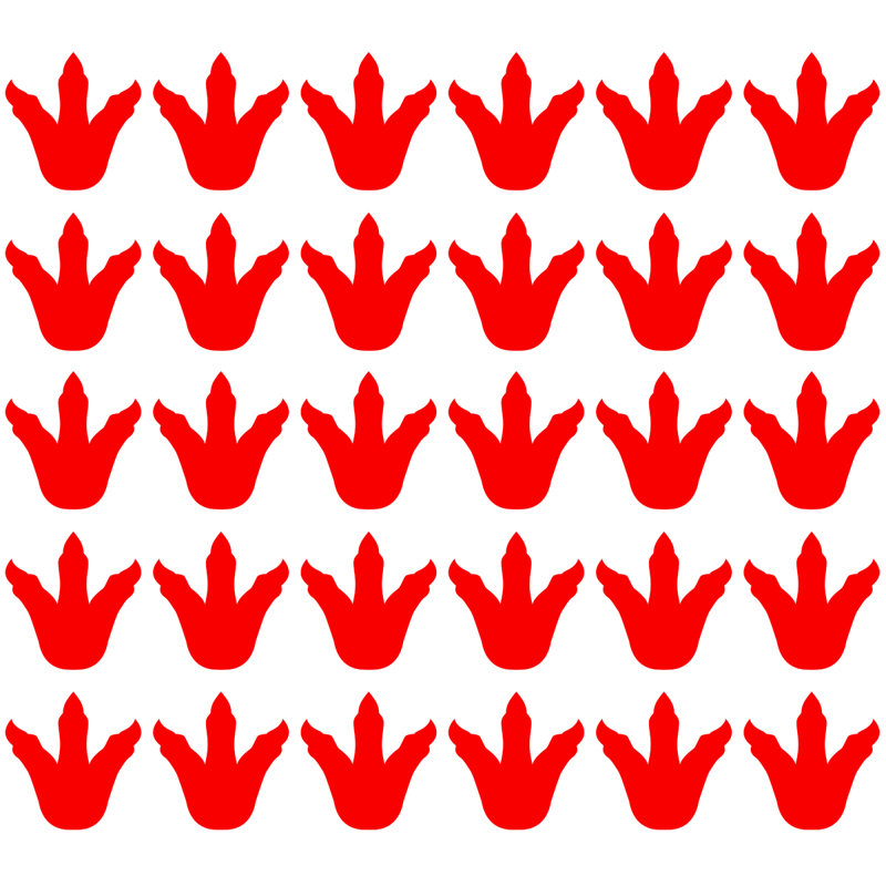 Autocollant mural empreintes Clemons, Rouge