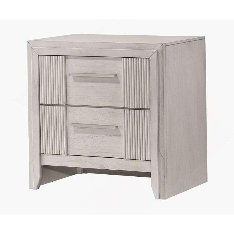 Table de chevet 2 tiroirs, chevet en bois pour la maison
