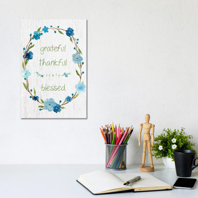 Blessed Flower Wreath 1 Piece Wrapped Canvas Wall Art