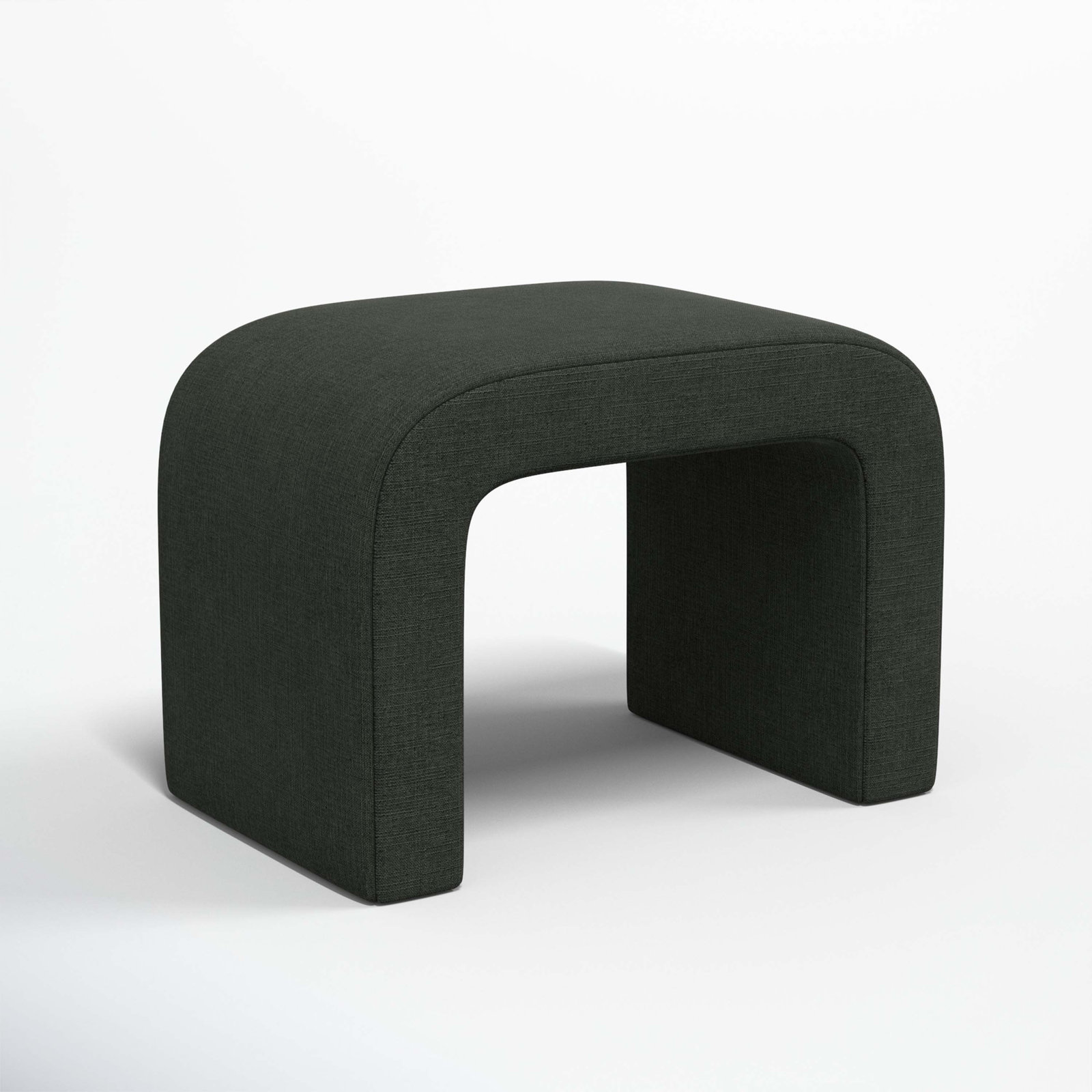 Barley 28" Wide Standard Ottoman, Classic Black Linen
