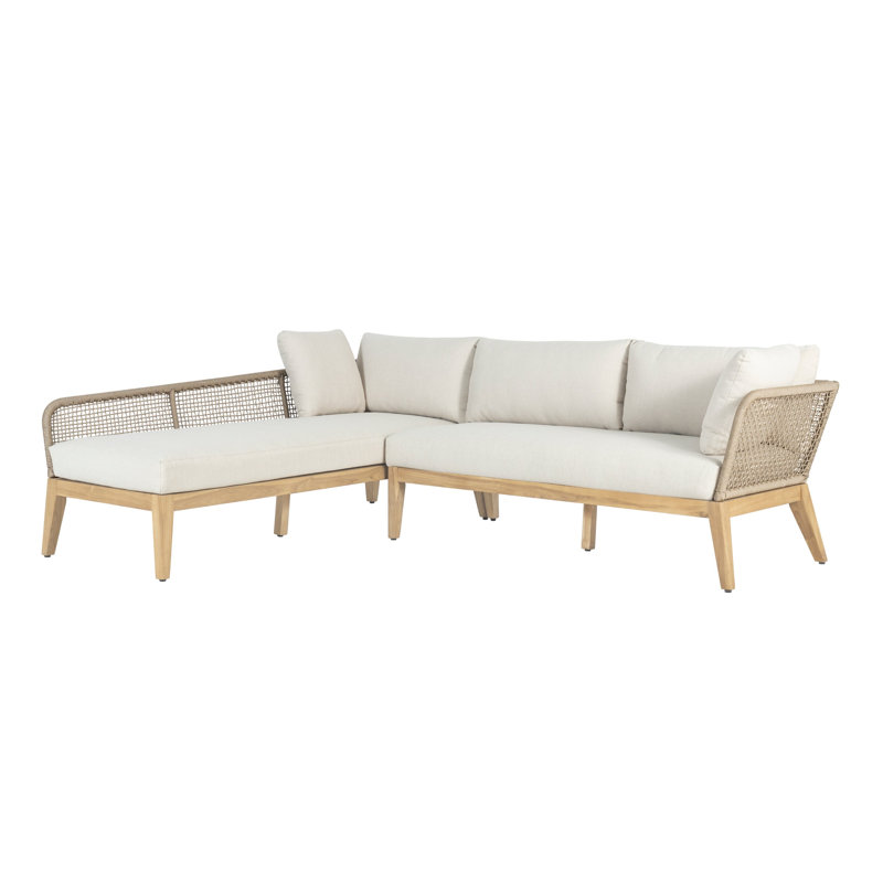 Chaise longue d'extérieur avec coussins Lakischa, Beige
