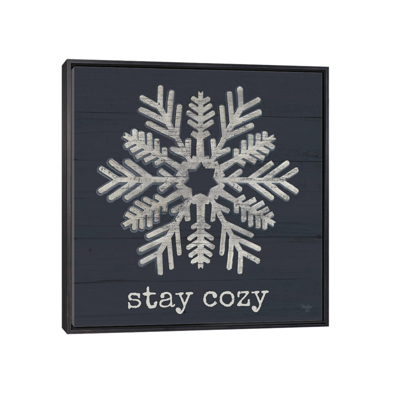 «Stay Cozy Snowflake», reproduction d'art sur toile encadrée, H 37 po x l 37 po, Impression encadrée sans passe-partout