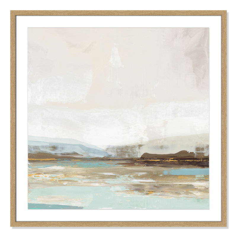«Vibrance of Blue Print» par Allison Pearce, Papier avec cadre naturel naturel, Oui, H 32 po x l 32 po x P 0,75 po