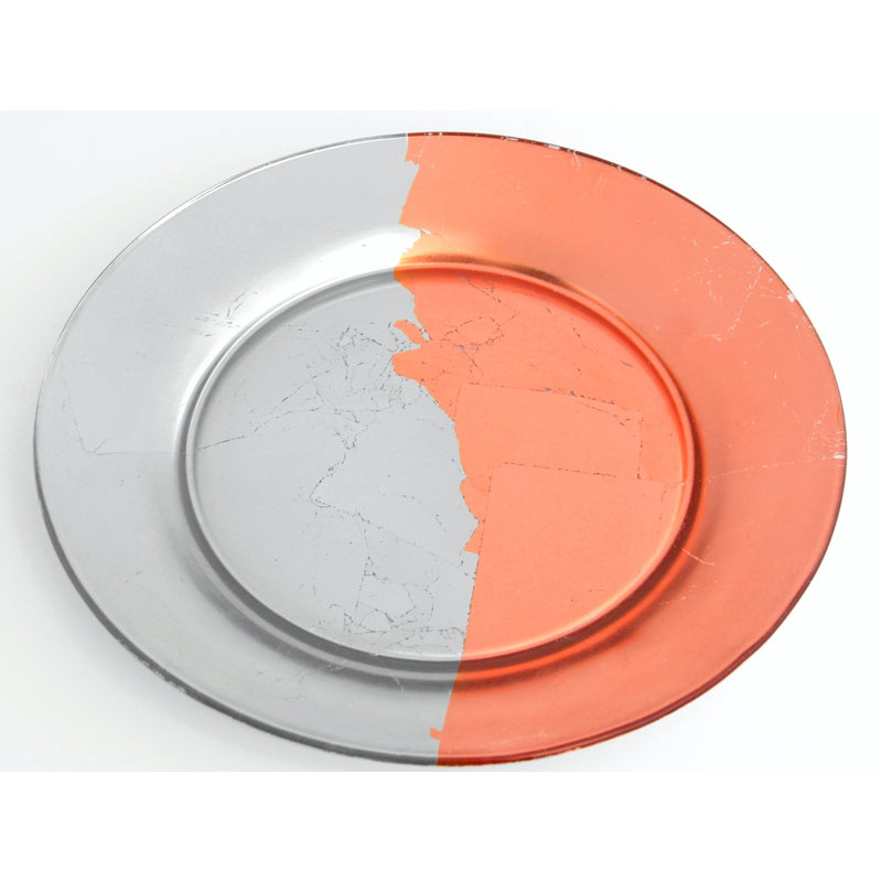 Assiette plate 10,5 po Lemoine, Argent / or rose