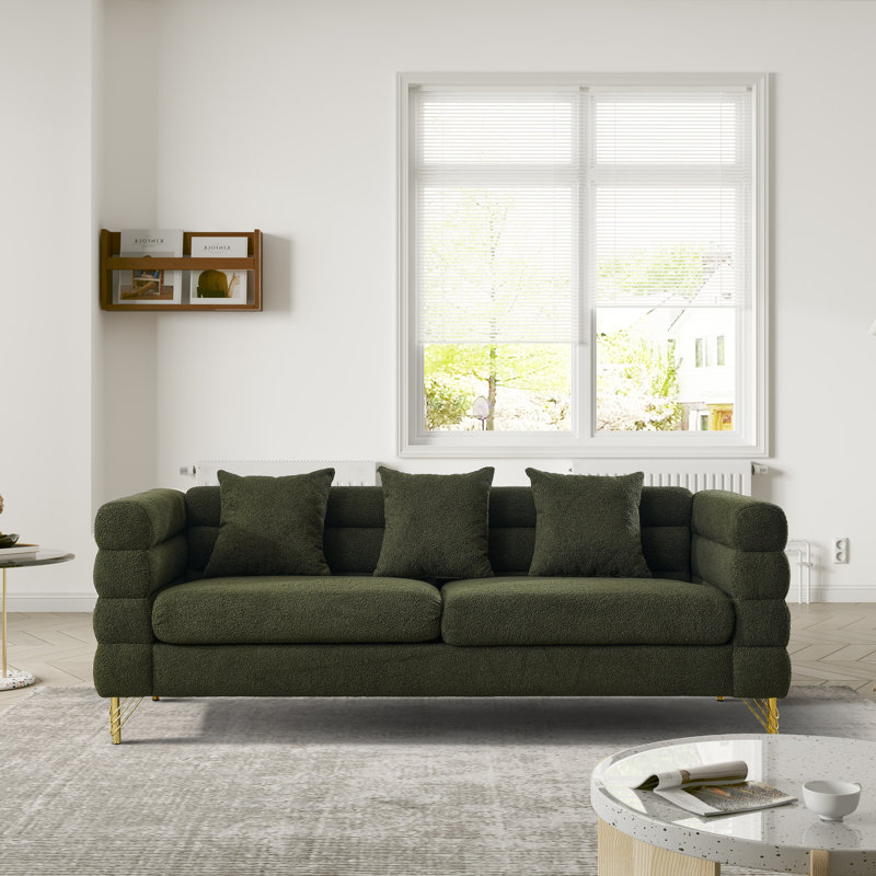 Riham 81'' Upholstered Round Arm Sofa - Mercer41
