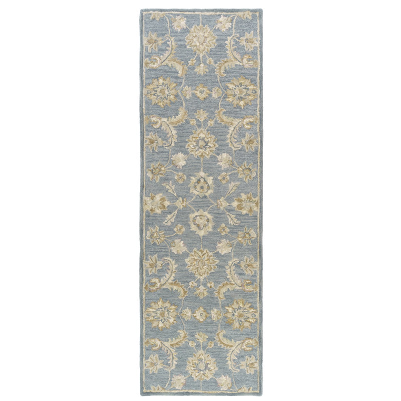 Traditional Floral Hand-Tufted Wool Indoor Area Rug, Runner 2'6" x 8'