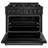 ZLINE Autograph Edition 36 in. 5.2 cu. ft. Classic Dual Fuel Range with 6 Burner Gas Cooktop and Electric Convection Oven in Black Stainless Steel with Accents-105511692