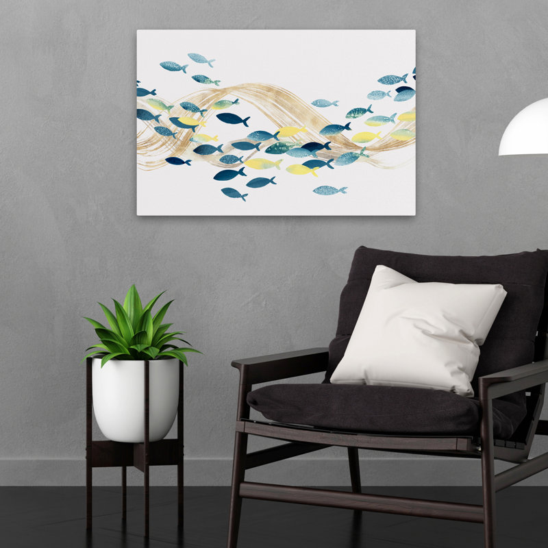 Fish And Marine  Under Water Sea Life Art, 16" H x 24" W