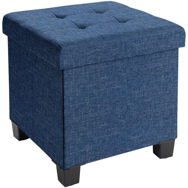 Cube carré pliable Pehrson, Bleu marine
